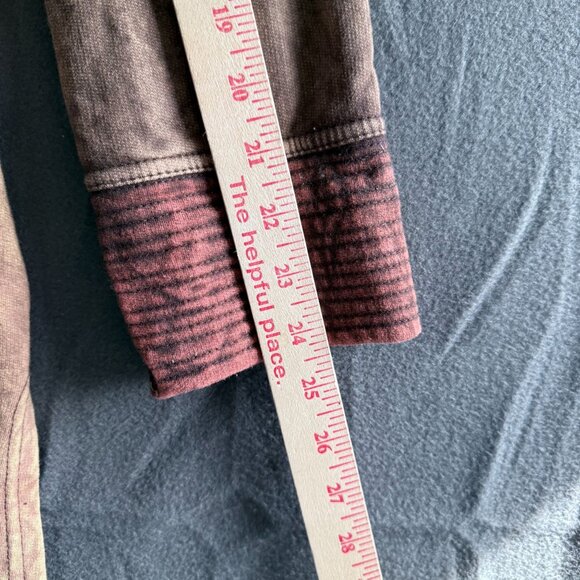 Avatar Boho Patchwork Zip Front Asymmetrical Jacket Women's Hippie Brown Black - Picture 11 of 12